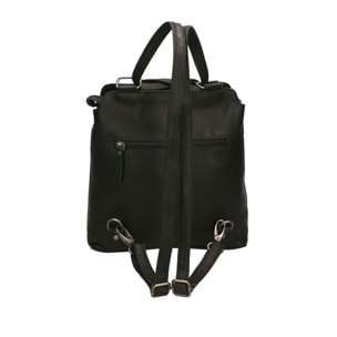 Borsa a spalla convertibile in zaino  da uomo In Vera pelle Made in Italy 19x27x11 cm