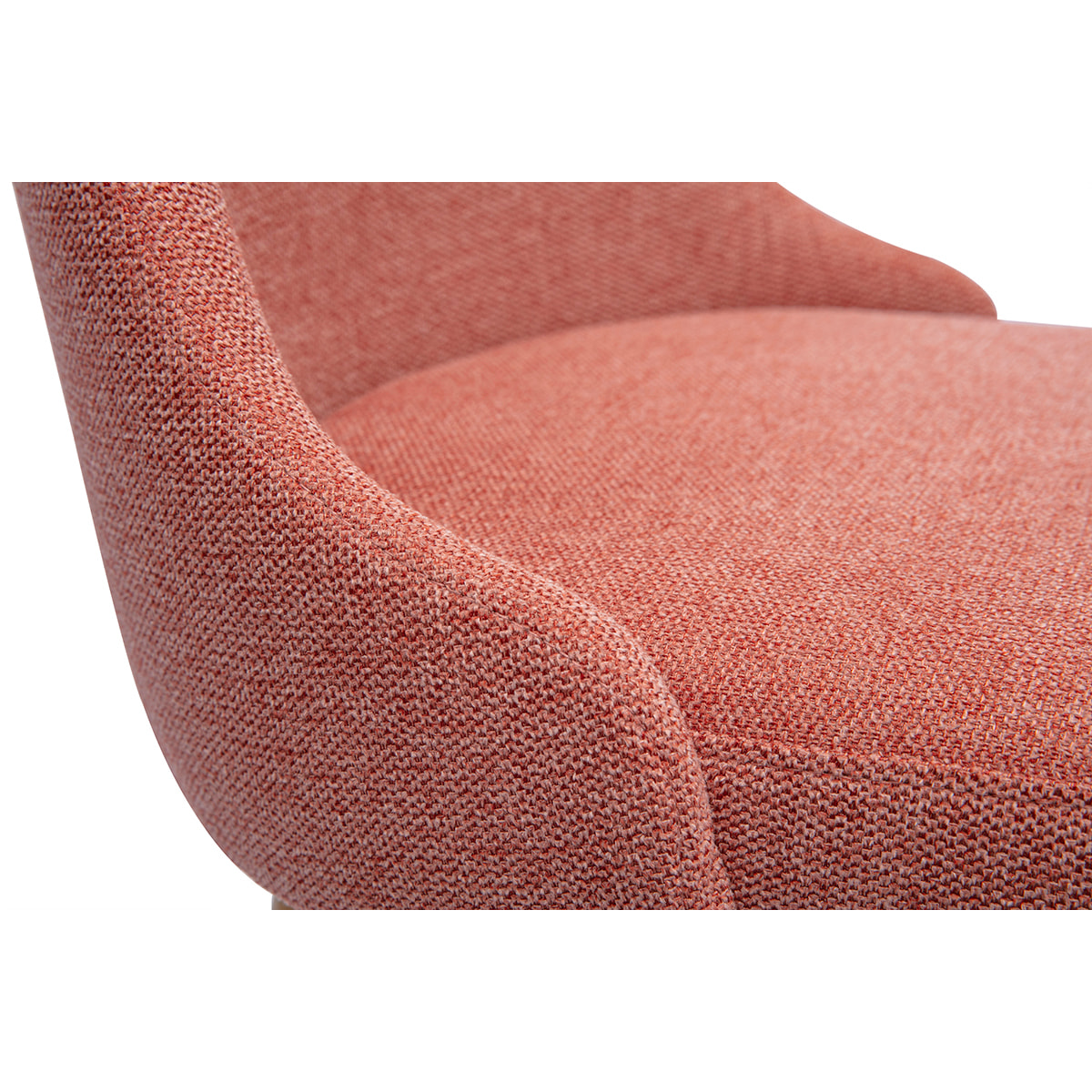 Tabourets de bar scandinaves pivotants 360° en tissu effet velours texturé terracotta et bois hêtre massif H65 cm (lot de 2) HASTA