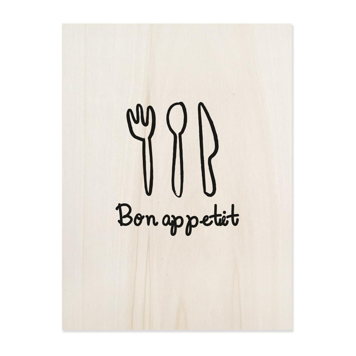 Tableau en bois Bon appetit Hauteur: 40 Longueur: 30 Largeur: 1