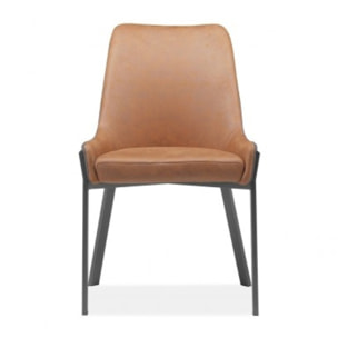 Chaise bicolore en tissu doux avec piètement métal - 2 coloris - EMOTION
