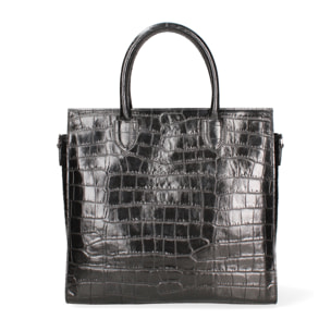 Borsa a mano da donna Made in Italy - Veridia Lux - Pelle effetto cocco - 34.0 x 32.0 x 11.5 cm