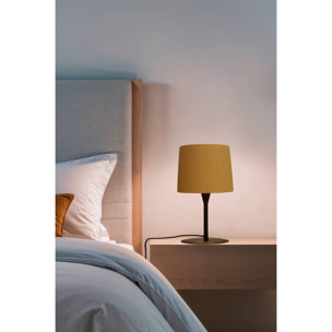 SAMBA S Mini lampe de table noire/enrubanné jaune