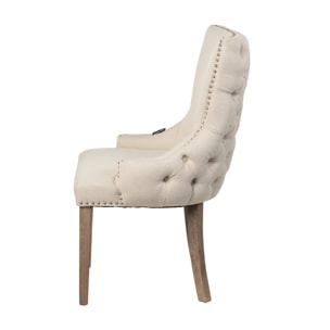 Silla Lino Capitone Beige Richmond 63x63x98 Cm