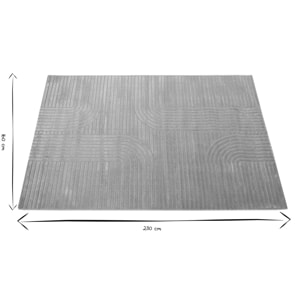 Tapis graphique rectangulaire gris 160 x 230 cm MAGNUS