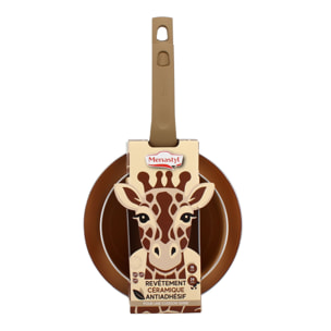 Lot de poêle et casserole en aluminium girafe - tous feux ANIMALS