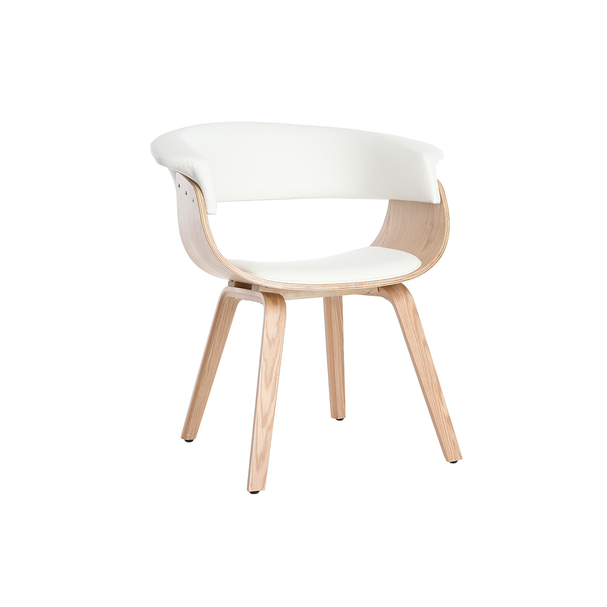 Chaise scandinave blanc et bois clair OKTAV