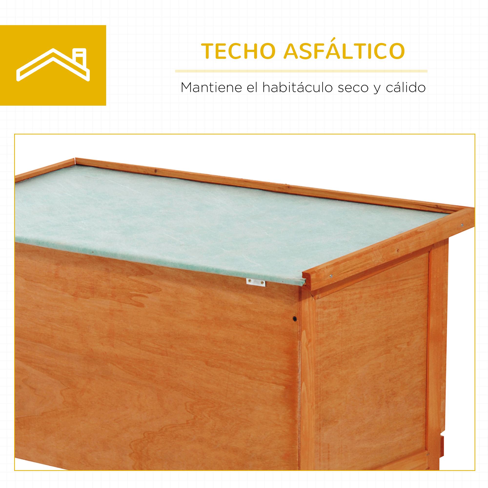 Jaula para Conejo de Madera de Abeto 90x45x65cm Madera Natural