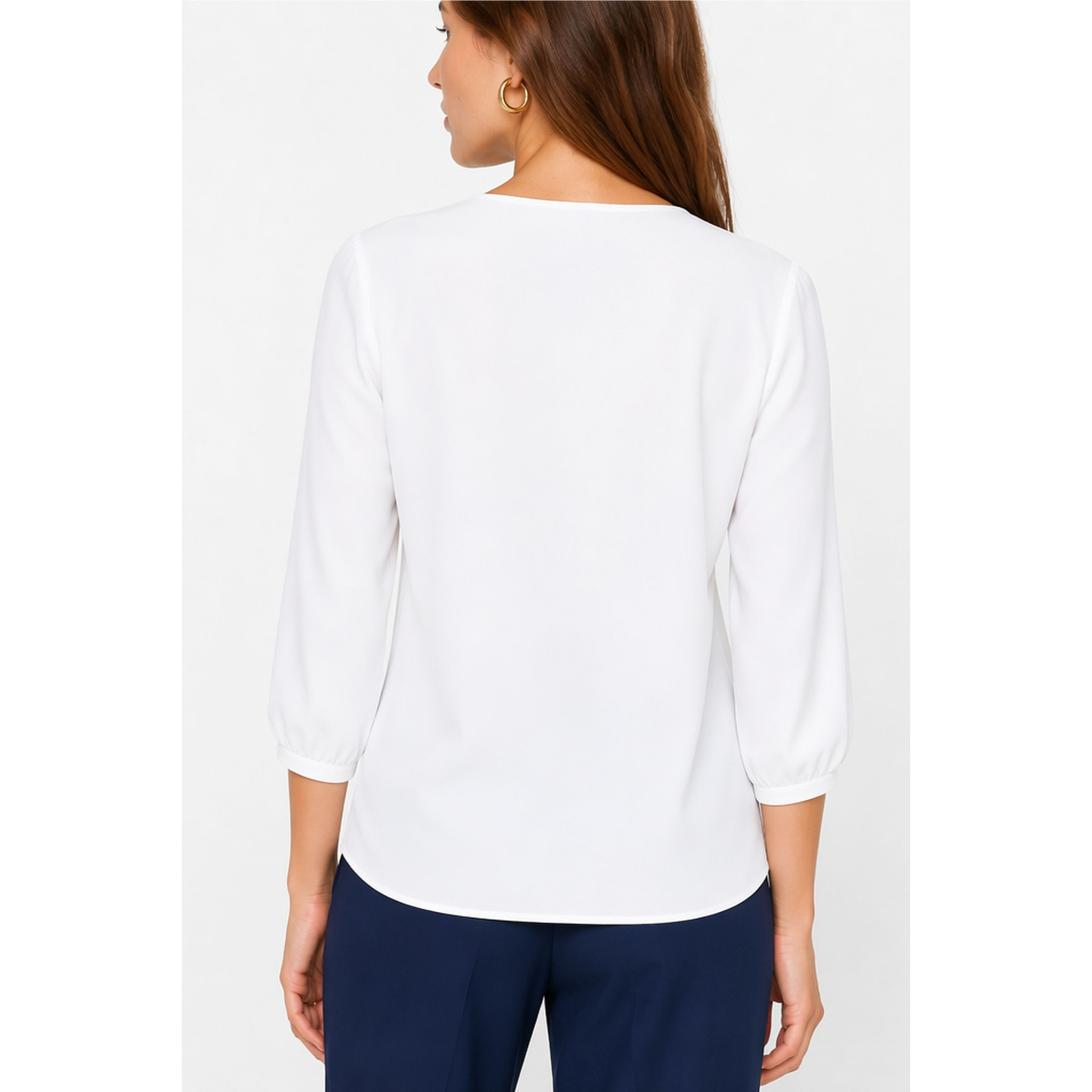 Kocca - Blusa da donna con scollo a V e maniche a sbuffo Donna