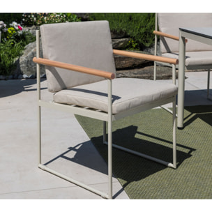 Ensemble table et chaises de jardin  - blanc - BISCAROSSE