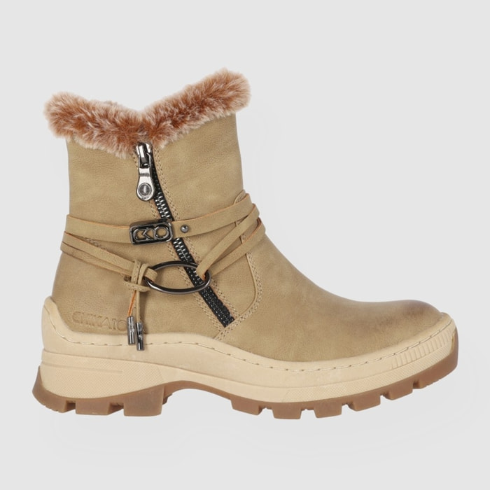 Botines - Taupe - Tacón: Bajo