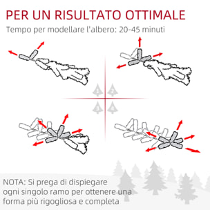 HOMCOM Albero di Natale Artificiale 180cm con 786 Rami, 2 Sezioni e Base in Metallo, Verde