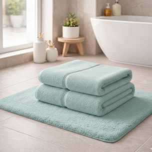 CASA MATTA Coppia Asciugamano + Ospite in Spugna di Puro Cotone 650 gr/mq_Tiffany