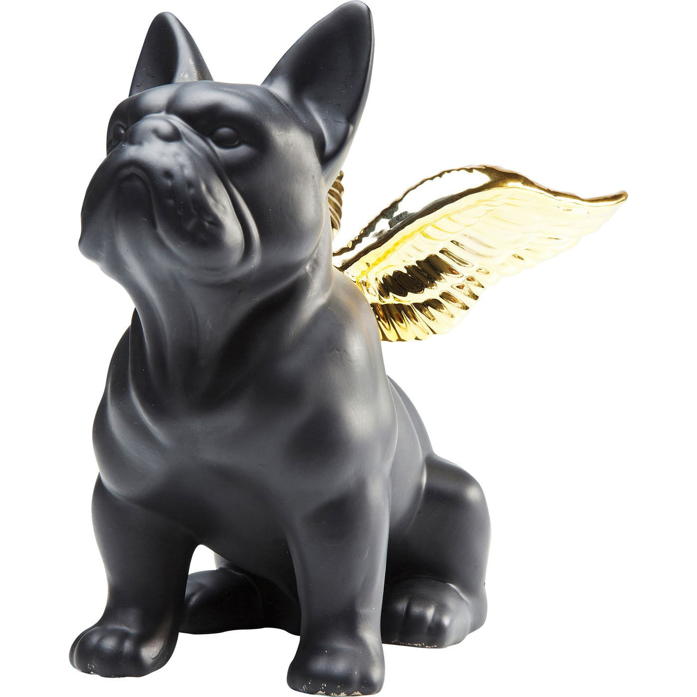 Déco bouledogue noir ailes dorées Kare Design