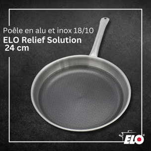Poêle en acier inoxydable 18/10 24 cm Elo Relief Solution