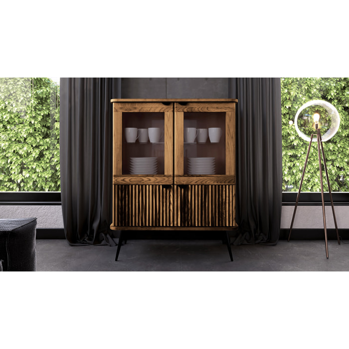 Buffet bois noir alba 180x45cm