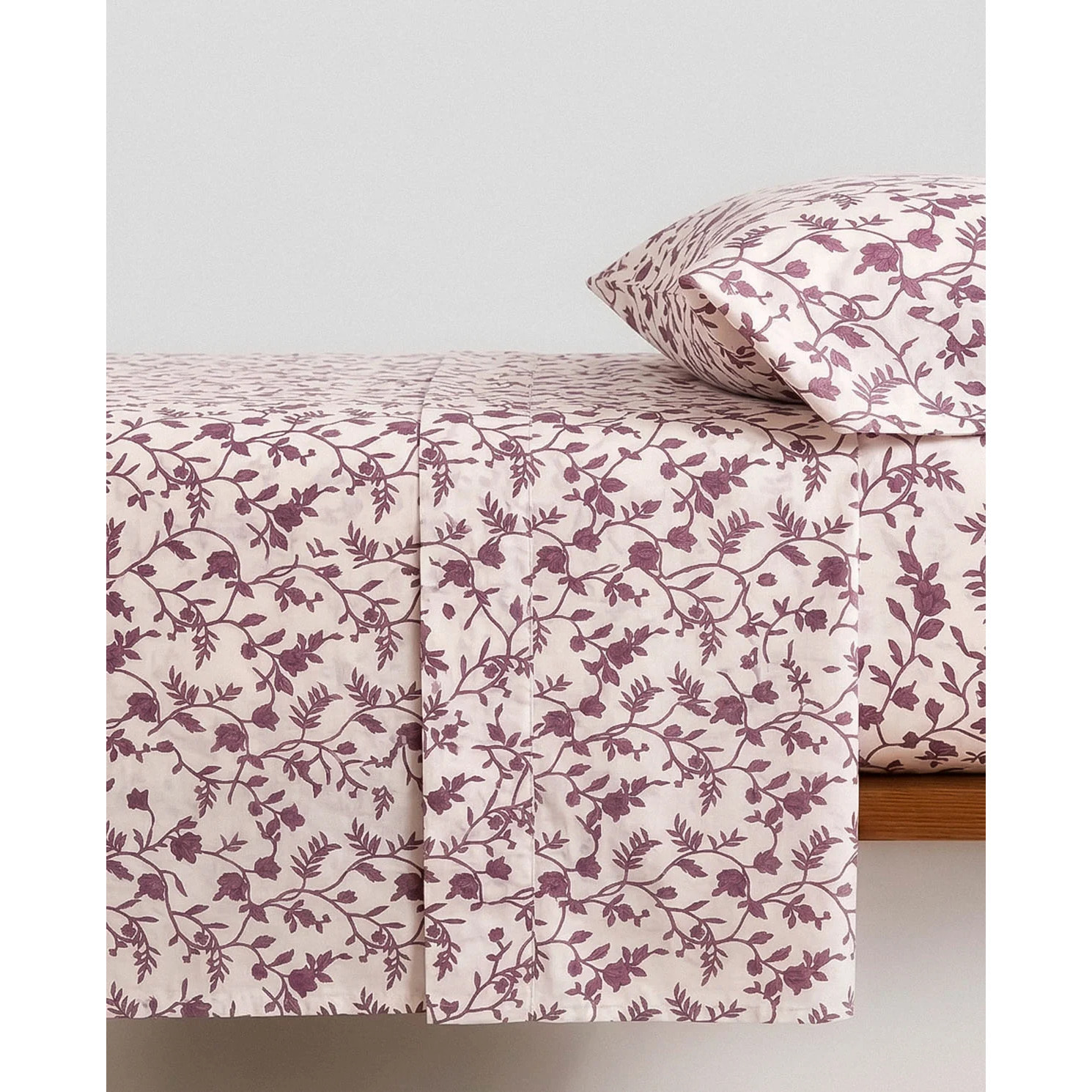 Set di lenzuola in cotone 100% helena malva/rosa