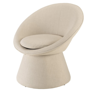AGATHE - Fauteuil rembourré en tissu beige