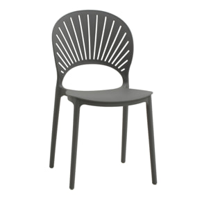 Set di 4 sedie GIBILTERRA in polipropilene grigio, impilabili
