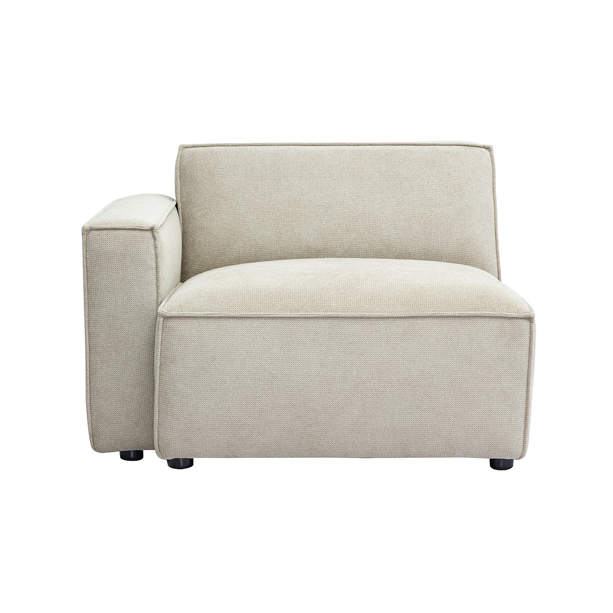 Module d'angle gauche pour canapé en tissu chenille beige SPLIT