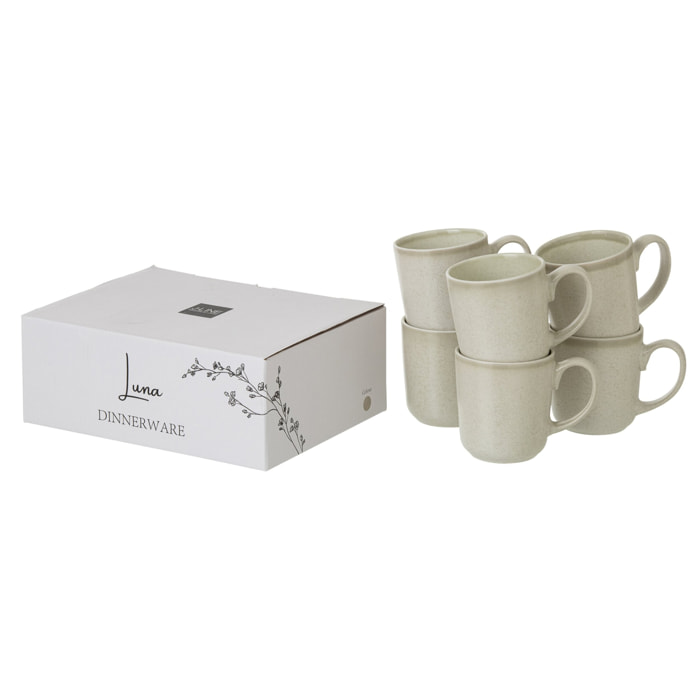 J-Line Tasse Luna - céramique - vert clair - 2 pièces