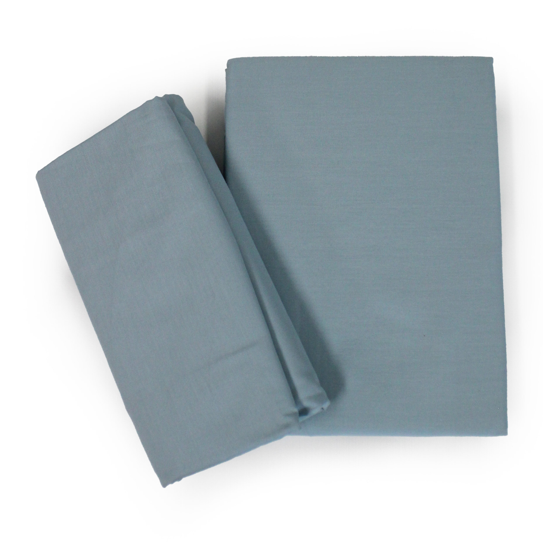 White & White Completo letto singolo 100% cotone percalle Azzurro