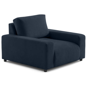 Pivoine - fauteuil en velours texturé - Bleu