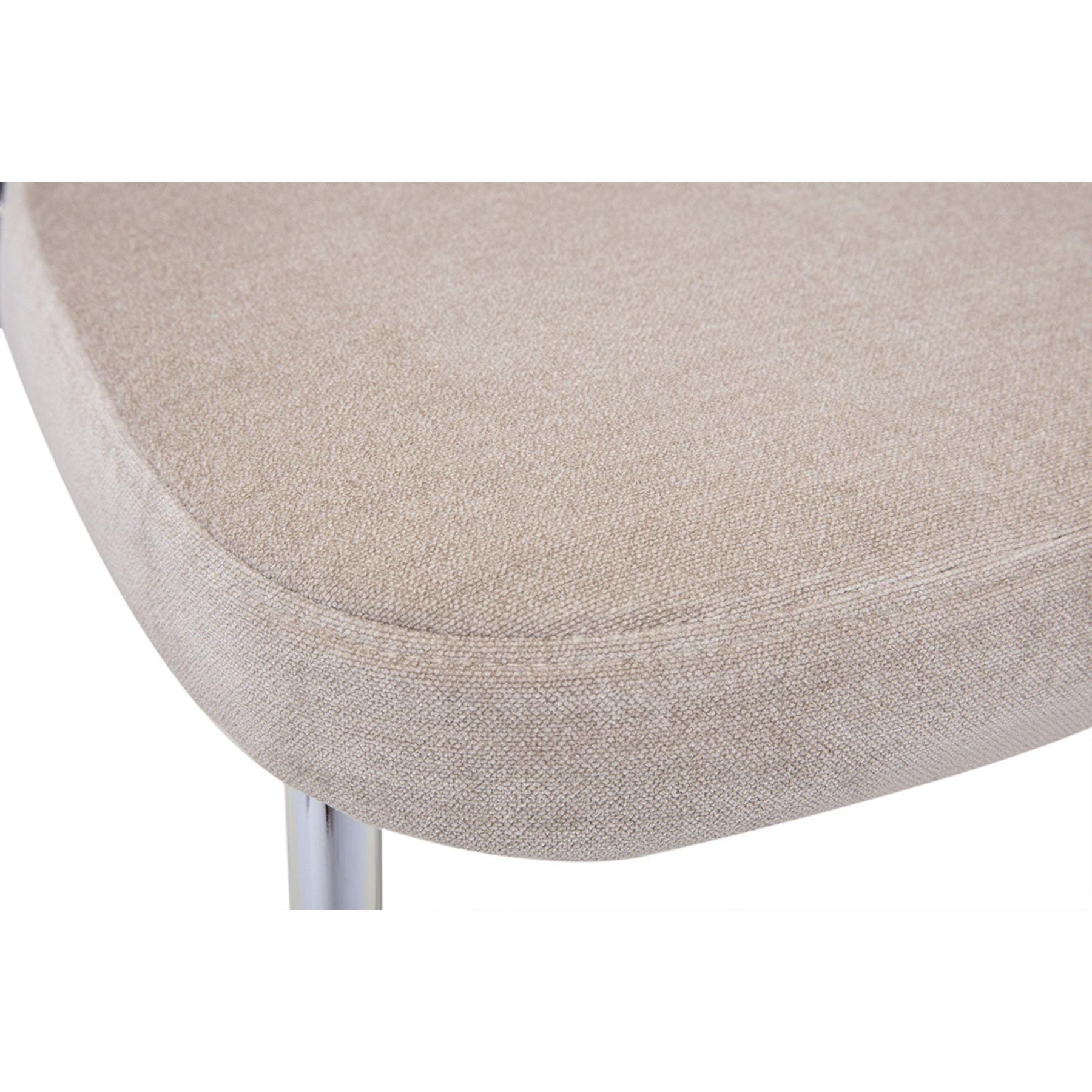 Chaises en tissu effet velours taupe et métal chromé (lot de 2) BREKA