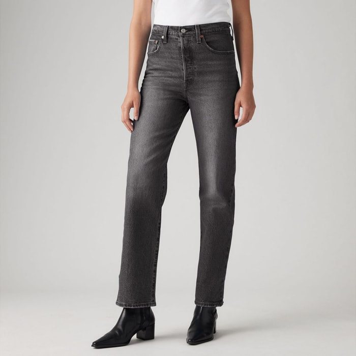 Jeans Ribcage - corte recto - negro