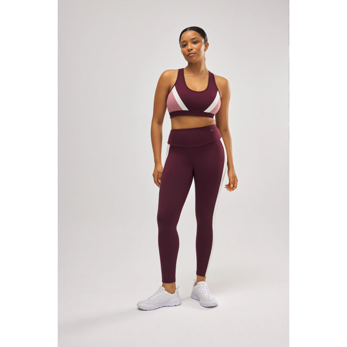 Leggings sportivi effetto push-up color bordeaux
