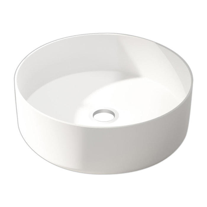 Vasque à poser Ronde en Céramique Blanche Mat - Diam 36cm x 12cm - POP MATT