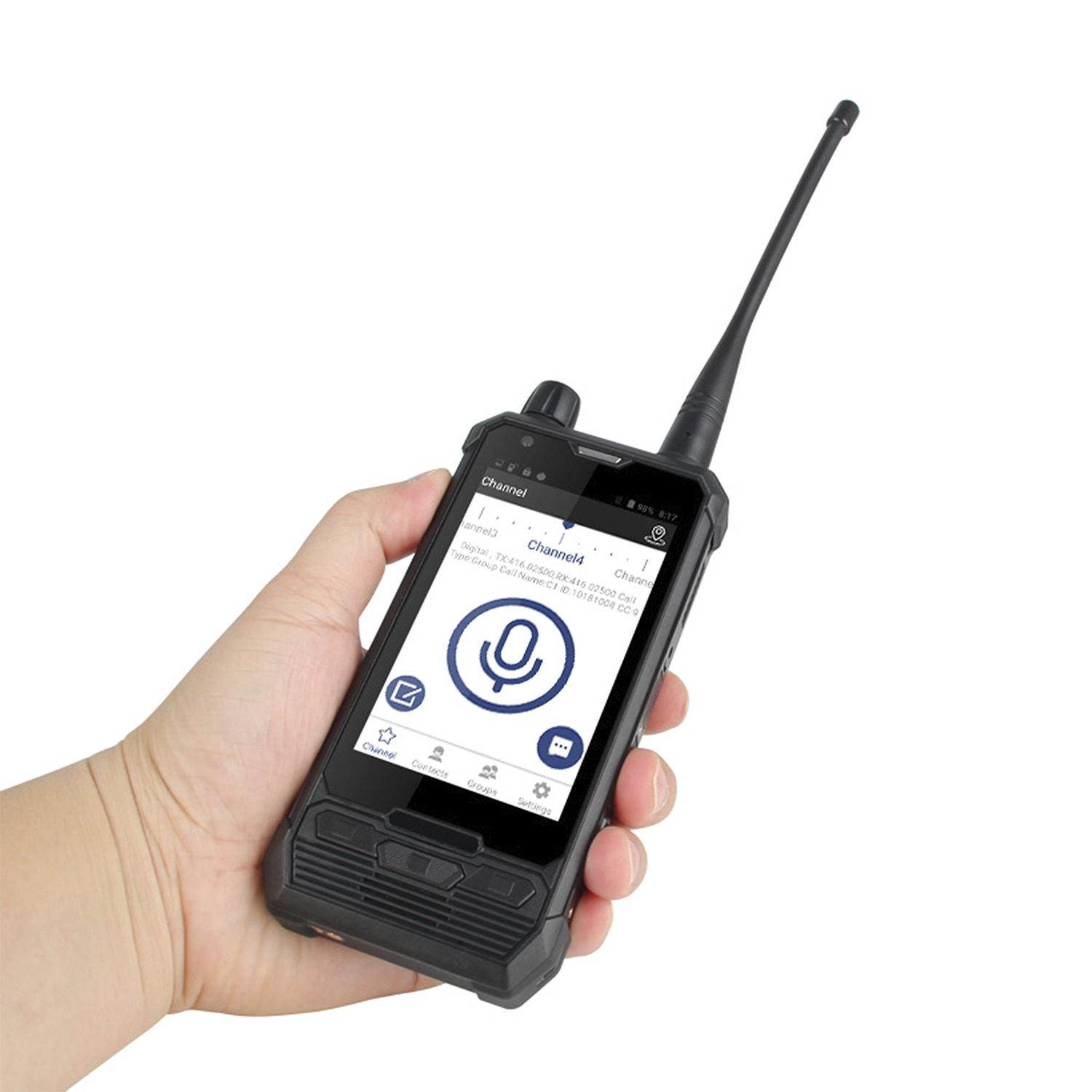 DAM  Smartphone/Radio Walkie Talkie Rugged P2 Plus 4G, Android 8.0, 3GB RAM + 32GB. schermo da 4''. 13MP+5MP. GPS. IP67. UHF. 7x2,7x14,7 cm. Colore nero