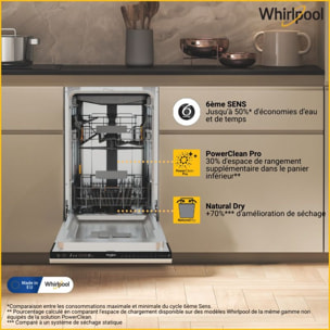 Lave vaisselle encastrable WHIRLPOOL WH6IC11BS7LA0