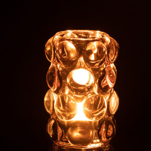 J-Line bougeoir Bollie - verre - rose