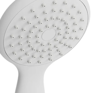 Pommeau de douche Vicente Blanc matt Ø 80 mm avec support mural et flexible 150 cm