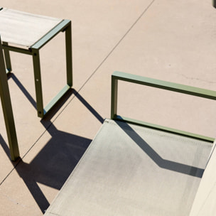 Table de jardin encastrable acier et textilène + 4 assises TAVENA