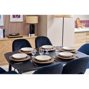 Table à manger extensible carrée en bois noir L90-130 cm NORDECO