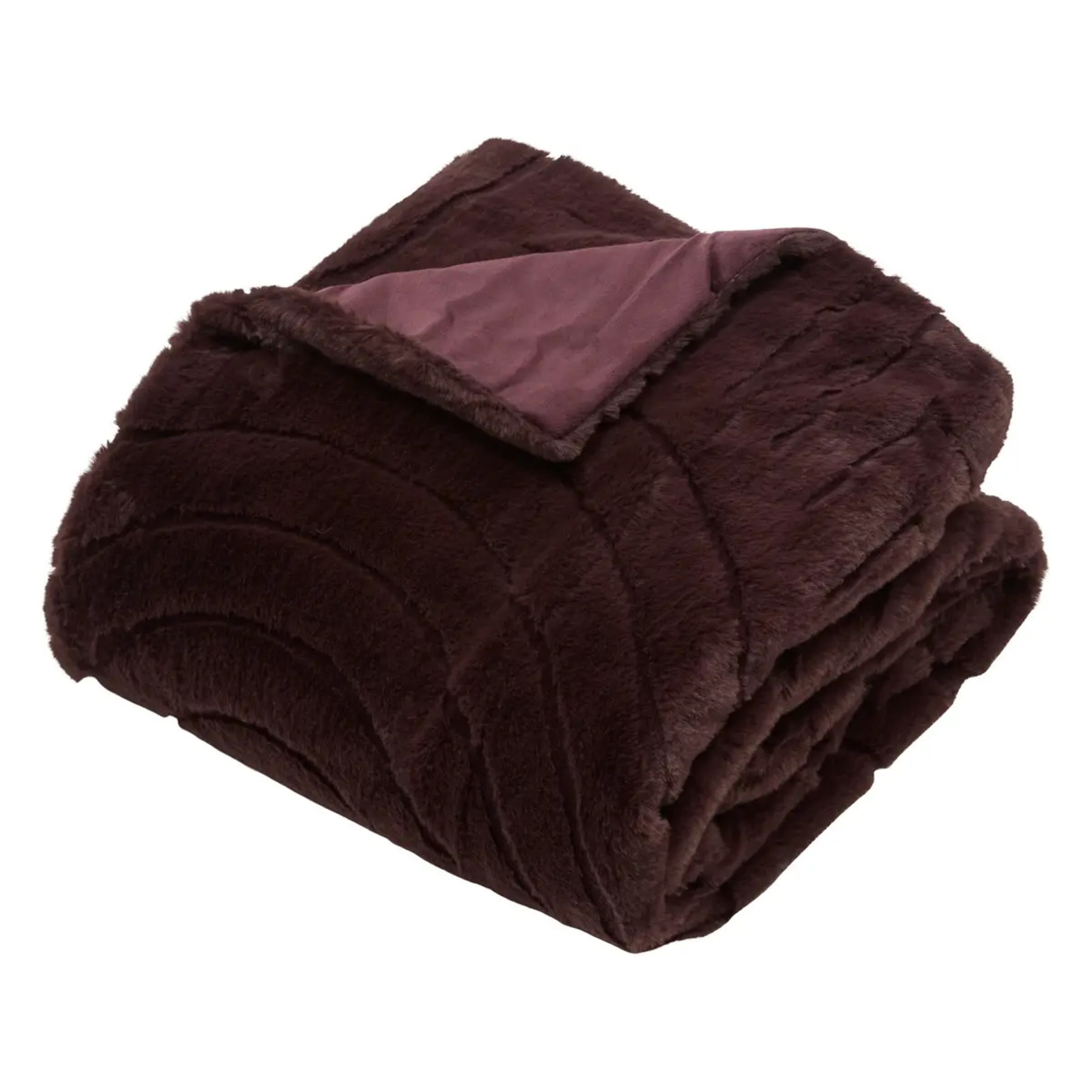 Plaid Arka 120x160cm effet fausse fourrure marron
