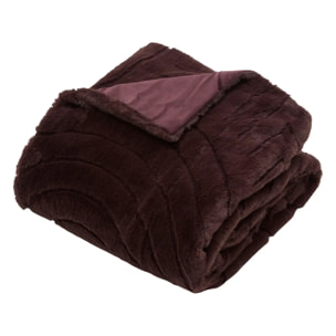Plaid Arka 120x160cm effet fausse fourrure marron