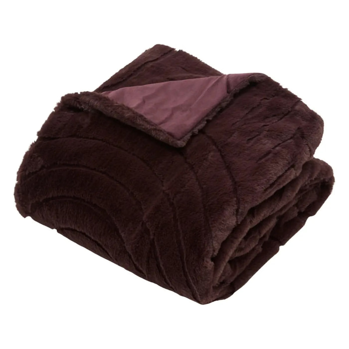 Plaid Arka 120x160cm effet fausse fourrure marron