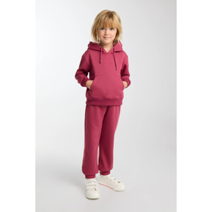 Chándal deportivo de niña afelpado sudadera y jogger rosa