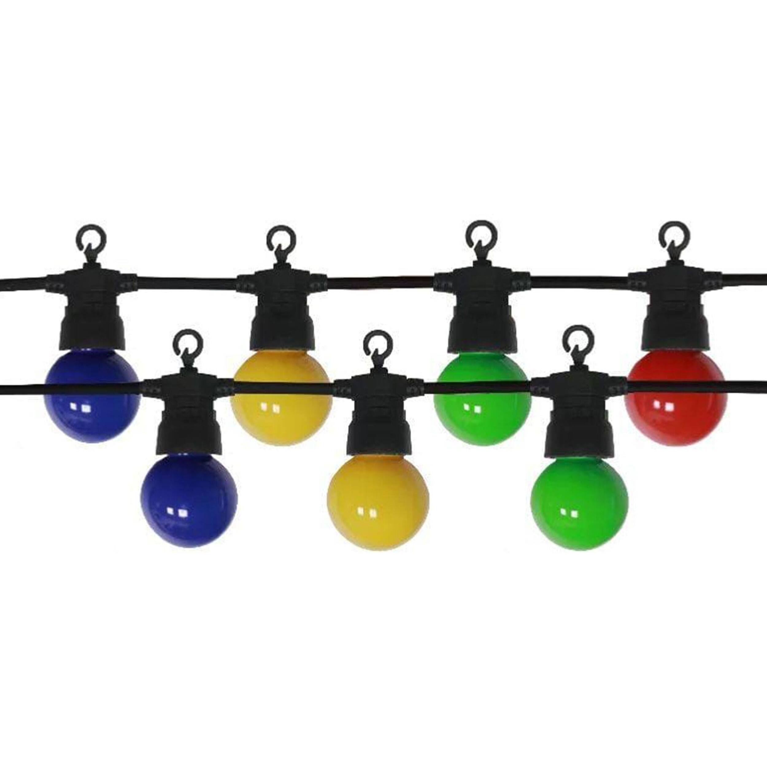 guirnalda de luz 10l blanco cálido con bola g50 50x5x11cm transformador y temporizador