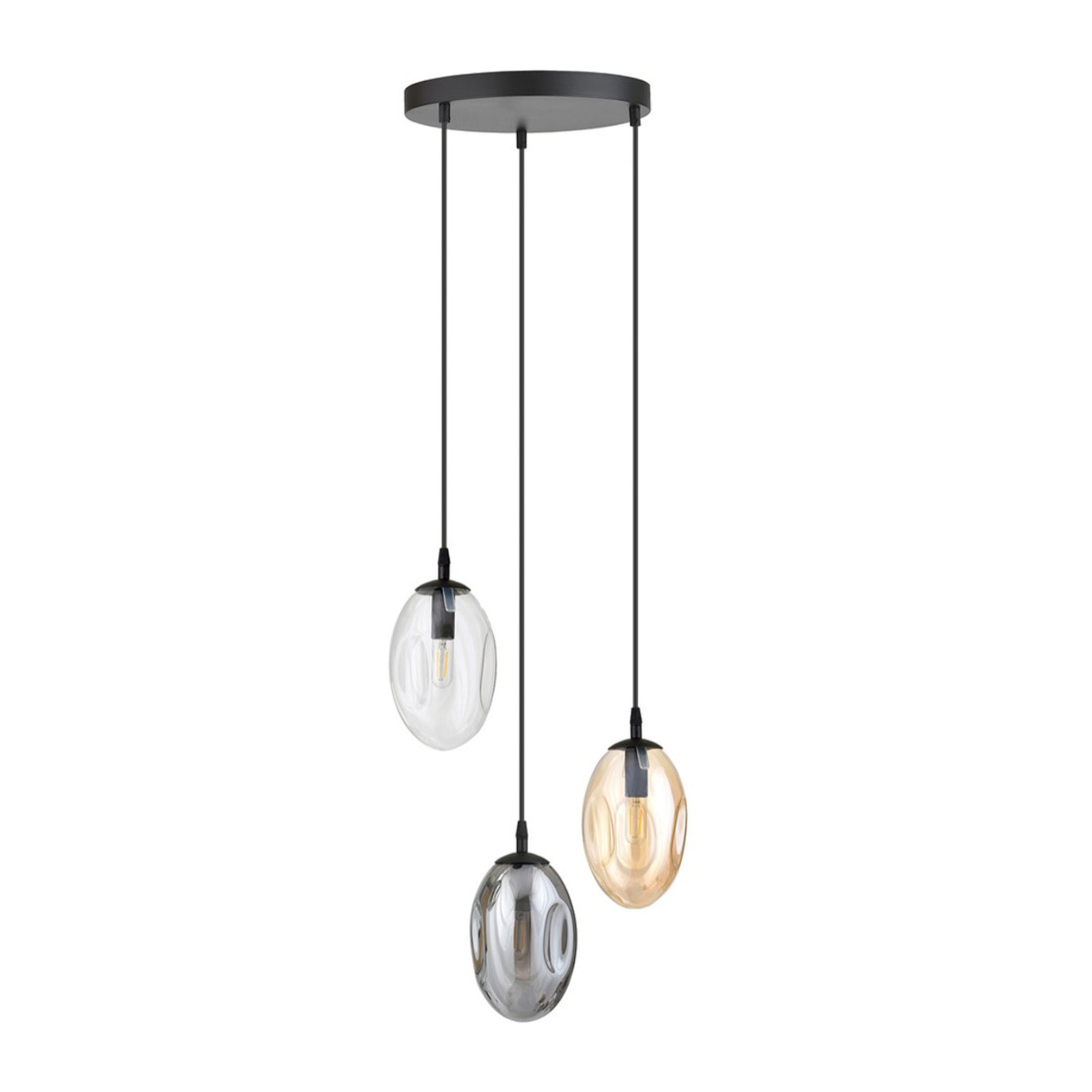 Lampada a sospensione Astral con paralumi in vetro mix