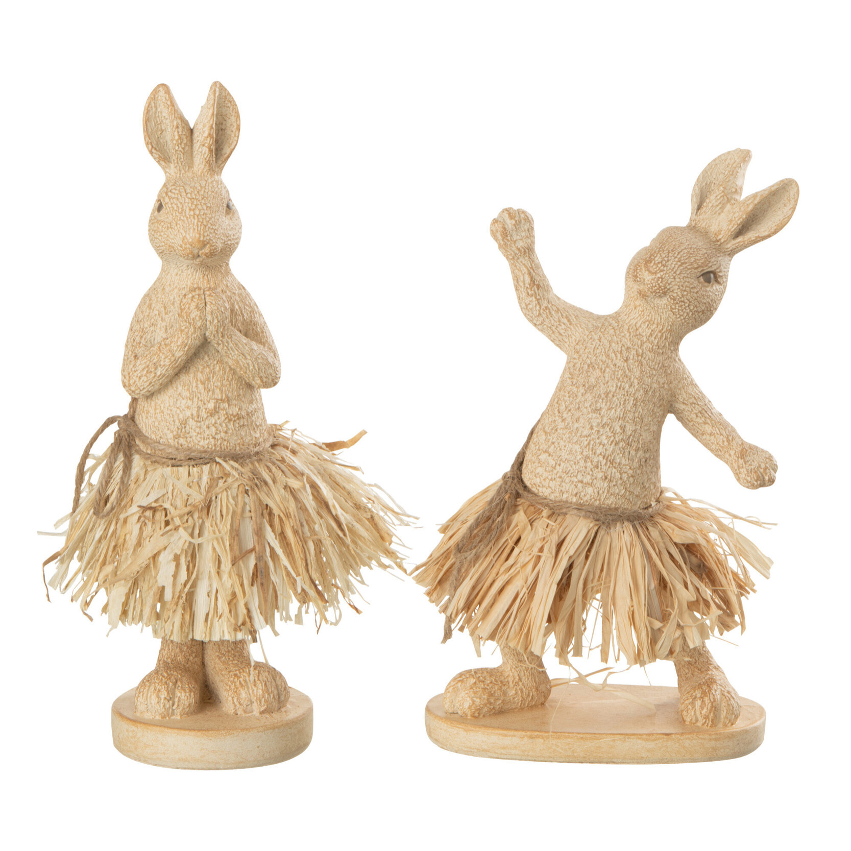 J-Line figurine Lapin Debout Yoga - pierre - naturel - 2 pièces