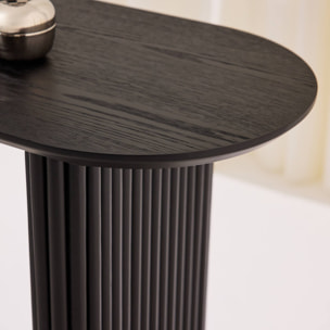 Console ovale bois d'hévéa placage chêne GABRIELLE