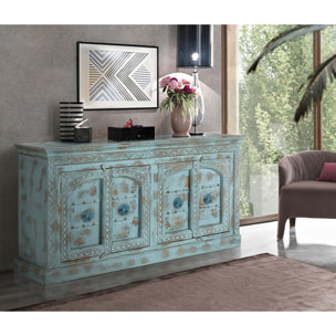 Aparador de Madera de Mango Estilo Artesanal Étnico