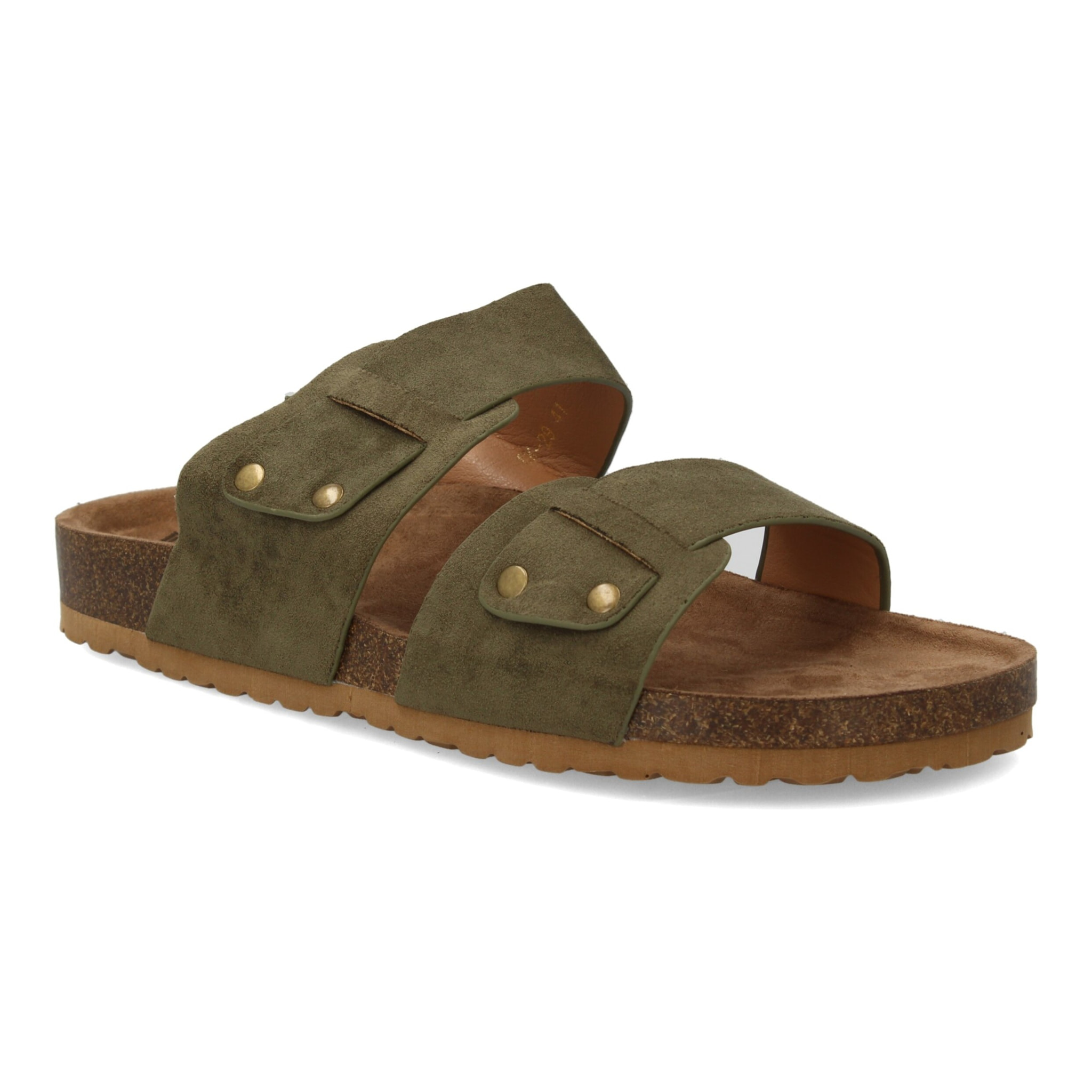 Sandalia para hombre con doble tira y tachuelas.