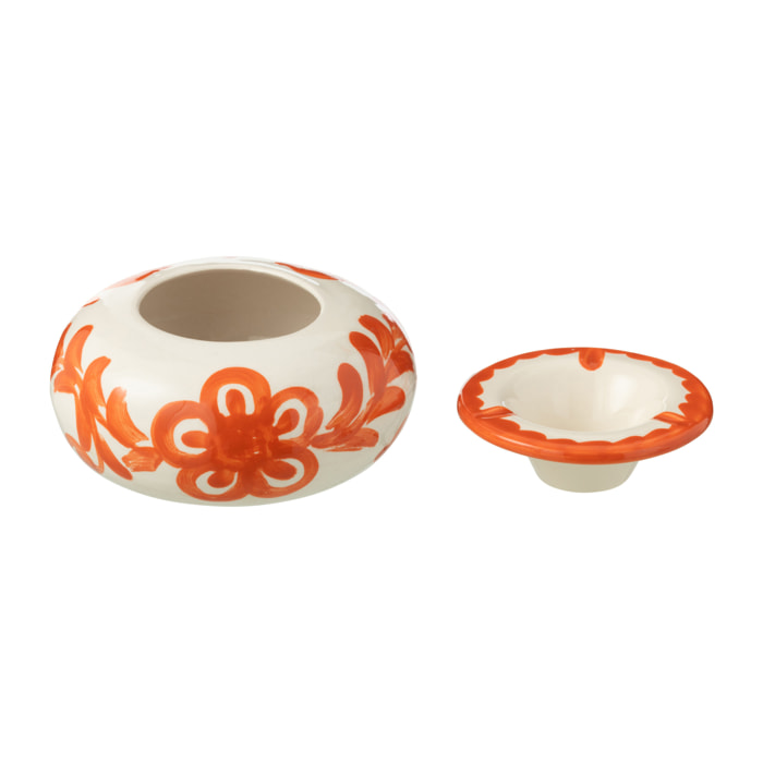 J-Line cendrier Granada - céramique - blanc/orange - large