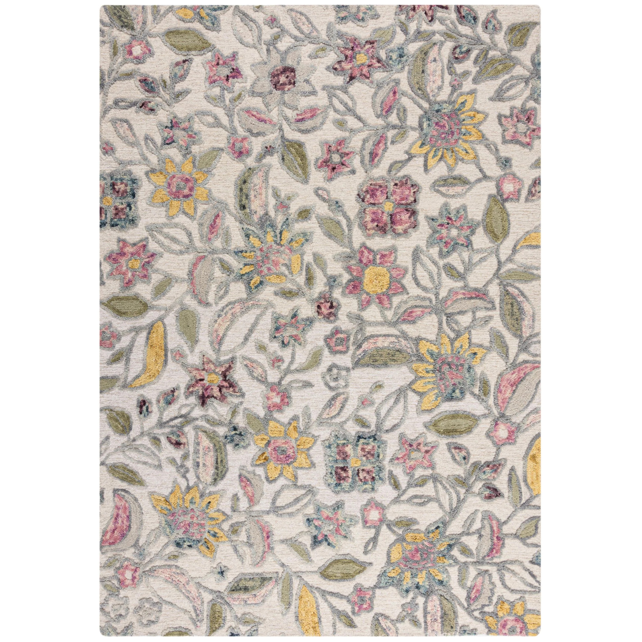 Tapis floral en laine TANIA