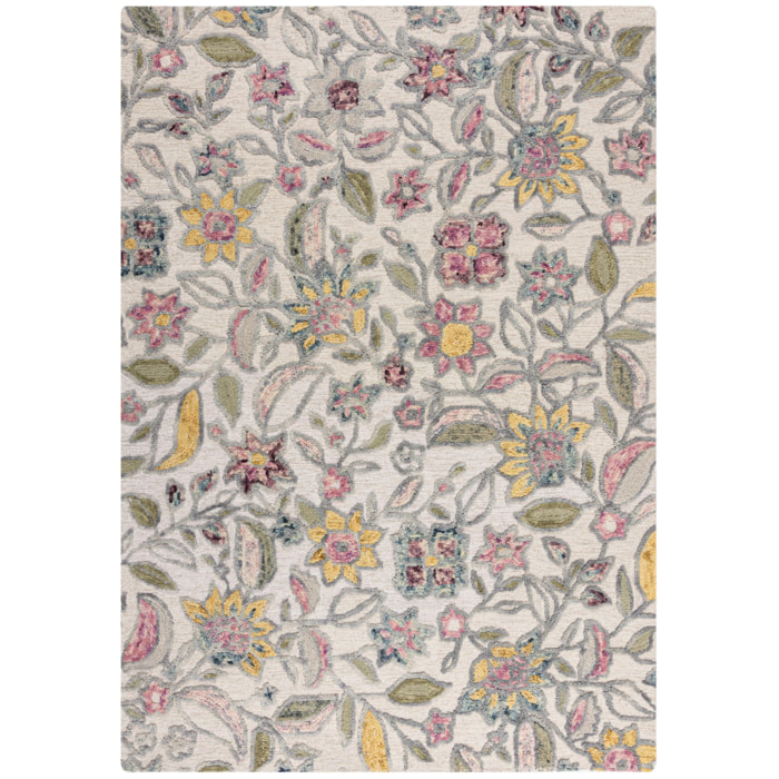 Tapis floral en laine TANIA