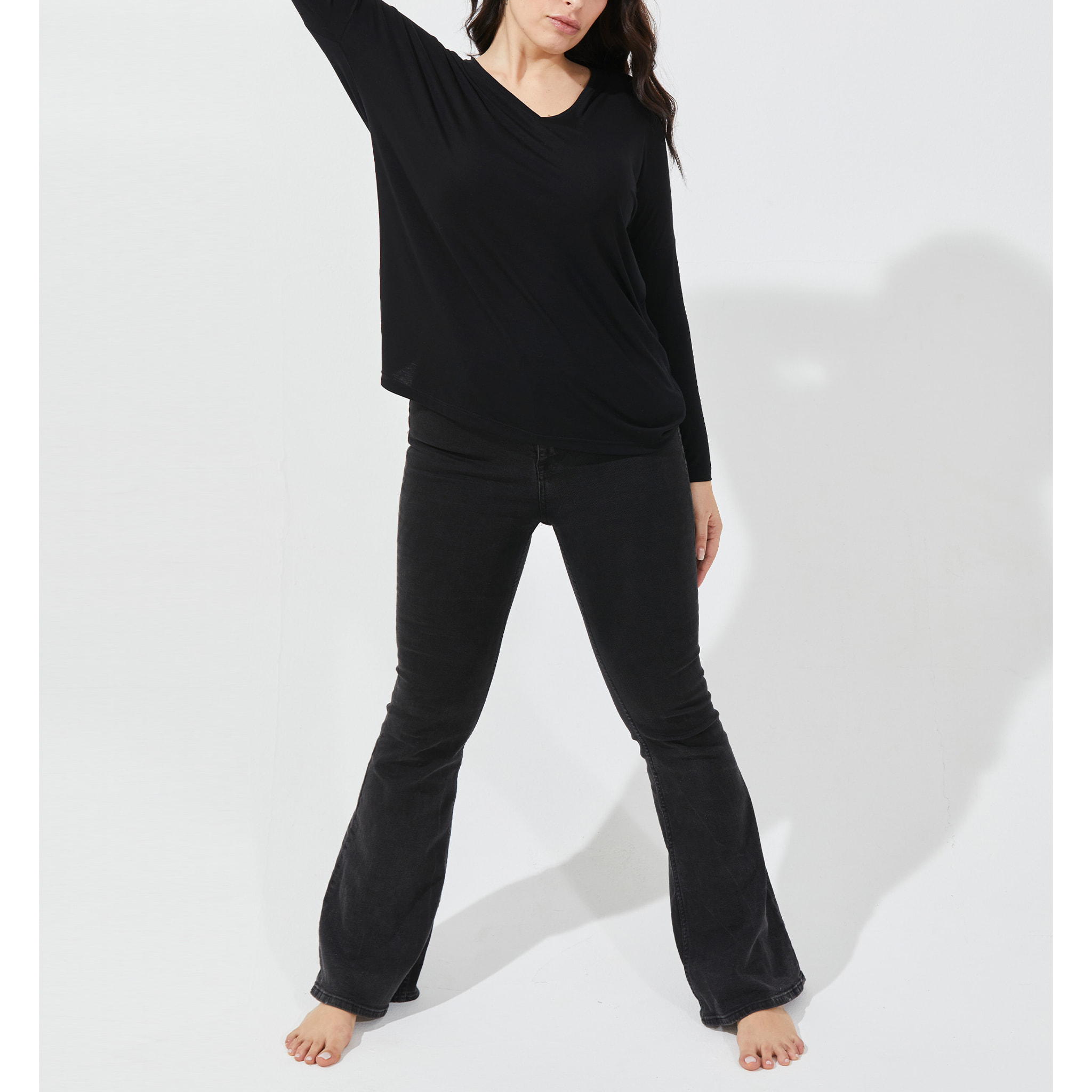 Maglia manica lunga in viscosa sostenibile vestibilità over